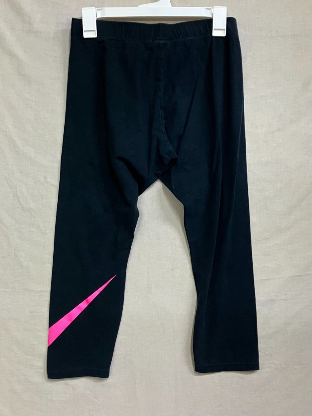 Nike Athletic Legging Pants Women's Size Large Black Pink Elastic Waist Skinny - Picture 4 of 6